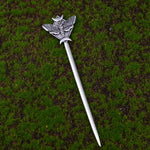 Silver Witch Hairstick Crescent Moon Goddess Sword Hairpin Wiccan Gothic Jewelry For Women Pagan Wicthcraft