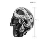 Magic Ring~Size 7 to Size 16 Mens Boys 316L Stainless Steel Cool Punk Gothic Skull Snake Newest Ring HF404