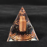 Spiral Copper Wire Orgonite Pyramid Obsidian Orgone Healing Energy Yoga Meditation Ornament - Jewelry Findings &amp; Components