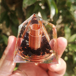 Spiral Copper Wire Orgonite Pyramid Obsidian Orgone Healing Energy Yoga Meditation Ornament - Jewelry Findings &amp; Components