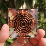 Spiral Copper Wire Orgonite Pyramid Obsidian Orgone Healing Energy Yoga Meditation Ornament - Jewelry Findings &amp; Components