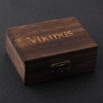 Stainless Steel Nordic Viking Norse Dragon Bracelet Men Wristband Cuff Bracelets with Viking Wooden Box