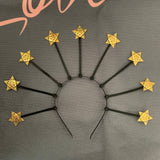 Magic Wicca~Stars crown halo crown Goth halloween tiara with gold stars Cosplay masquerade fancy goddess nigth queen astrology halo nimbus