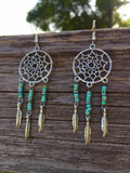 Sterling Silver Raw Amethyst Dream Catcher drop Earrings. Dream catcher dangle earrings