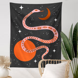 Sun Moon Snake Tapestry Wall Hanging Black Abstract Art Tapestries Living Room Bedroom Dorm Decoration Wall Tapestry