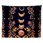Sun Moon Tapestry Wall Hanging Floral Vine Psychedelic   Wall Decor