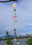 Sun catcher raw crystal star moon wind chime k9 crystal home pendant home decoration gift