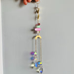 Sun catcher raw crystal star moon wind chime k9 crystal home pendant home decoration gift