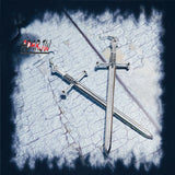 Swords moon earrings Witchy warrior pagan viking alternative gothic medieval