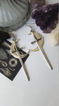 Swords moon earrings Witchy warrior pagan viking alternative gothic medieval