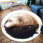 The Vikings Skull Pattern Area Rug Round Floor Mat Living Room Carpet Bathroom Kitchen Rug Doormat