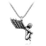Cross Halloween Skeleton Head Necklace Flying Dragon Angel Skull Axe Bullet Anchor Cross Pendant Necklace Men's And Women's Accessories Titanium Steel Personality Necklace,