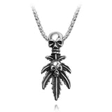Cross Halloween Skeleton Head Necklace Flying Dragon Angel Skull Axe Bullet Anchor Cross Pendant Necklace Men's And Women's Accessories Titanium Steel Personality Necklace,