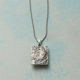 Trendy Punk Style Silver Color Owl Face Red Color Stones Eyes Heart Pendant