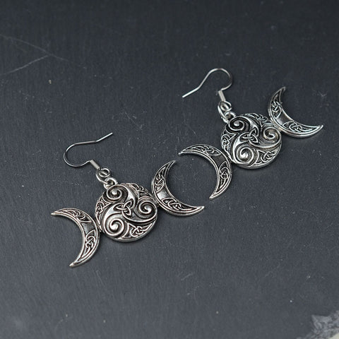 Trinity Moon Earring For Women Gothic Witchy Earring