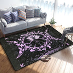 Triple Moon and Pentagram Altar or Tarot, Witchy Floor Mat, Witchy Rug in Black, Witch essential altar Rug, Gothic Decor