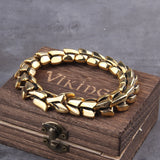 Viking Ouroboros vintage punk bracelet for men stainless steel fashion Jewelry hippop street culture