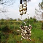 New Magicun Viking~Viking Shield pendant Futhark Braided Leather Mammen Style Norse Viking pagan Jewelry 1pc