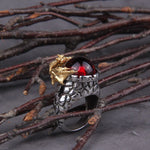Viking Style Stainless Steel Huge Ouroboros Snake Ring for Men Male Fashion Jewelry and a cotton chain as gift with wooden box