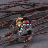 Viking Style Stainless Steel Huge Ouroboros Snake Ring for Men Male Fashion Jewelry and a cotton chain as gift with wooden box