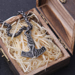 Viking Vegvisir Iron Color Viking Odin Rune Pendant Necklace with Stainless Steel Chain As Men Gift