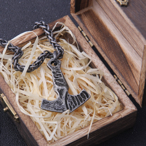 Viking Vegvisir Iron Color Viking Odin Rune Pendant Necklace with Stainless Steel Chain As Men Gift