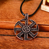 New Magicun Viking~Vintage Kolovrat Pendant Slavic Kolovrat Amulet Necklace Pendant Viking