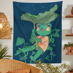 Vintage Tapestry Boho Wall Hanging Frog Mysterious Divination Witchcraft Beach Moon Phase Aesthetic Room Decor Small Size