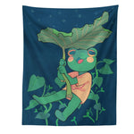 Vintage Tapestry Boho Wall Hanging Frog Mysterious Divination Witchcraft Beach Moon Phase Aesthetic Room Decor Small Size