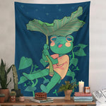 Vintage Tapestry Boho Wall Hanging Frog Mysterious Divination Witchcraft Beach Moon Phase Aesthetic Room Decor Small Size