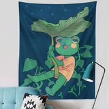 Vintage Tapestry Boho Wall Hanging Frog Mysterious Divination Witchcraft Beach Moon Phase Aesthetic Room Decor Small Size