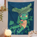 Vintage Tapestry Boho Wall Hanging Frog Mysterious Divination Witchcraft Beach Moon Phase Aesthetic Room Decor Small Size