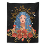 Vintage Tapestry Wall Hanging Moon Flower Decor for Girls Dorm Roon Decoration INS Trippy Tapestry Psychedelic Wall Prints
