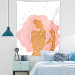 Vintage Tapestry Wall Hanging Moon Flower Decor for Girls Dorm Roon Decoration INS Trippy Tapestry Psychedelic Wall Prints