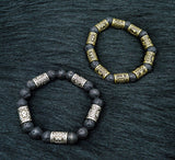 Viking Magic~Vintage Volcano Lava Stone Beads 10pcs Runes Beads Men Bracelet Viking Rune Bracelet Fashion Charm Bracelet Jewelry Friendship G