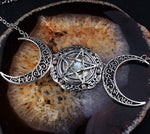 Vintage Wiccan Moon Pentagram Magic Necklaces Witch Jewelry