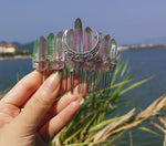 Wicca  Raw Natural Crystal Moon Mermaid Hair Comb Witchcraft Accessories Bridal Party Decoration Gift