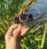 Wicca  Raw Natural Crystal Moon Mermaid Hair Comb Witchcraft Accessories Bridal Party Decoration Gift