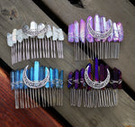 Wicca  Raw Natural Crystal Moon Mermaid Hair Comb Witchcraft Accessories Bridal Party Decoration Gift