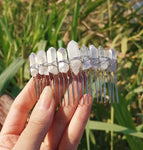 Wicca  Raw Natural Crystal Moon Mermaid Hair Comb Witchcraft Accessories Bridal Party Decoration Gift