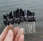 Wicca  Raw Natural Crystal Moon Mermaid Hair Comb Witchcraft Accessories Bridal Party Decoration Gift