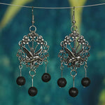 Wicca volcanic stone, bird of life,Flower, earrings, girlfriends, Witchcraft Accessories gifts for her