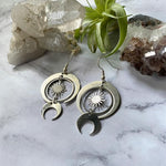 Witch Amethyst Sunburst Earrings Moon Dangle Celestial BOHO Dangle Women Fashion Statement Handmade Jewelry Gift 2022