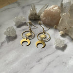Witch Amethyst Sunburst Earrings Moon Dangle Celestial BOHO Dangle Women Fashion Statement Handmade Jewelry Gift 2022
