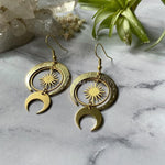 Witch Amethyst Sunburst Earrings Moon Dangle Celestial BOHO Dangle Women Fashion Statement Handmade Jewelry Gift 2022