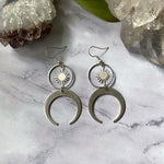 Witch Amethyst Sunburst Earrings Moon Dangle Celestial BOHO Dangle Women Fashion Statement Handmade Jewelry Gift 2022