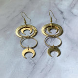 Witch Amethyst Sunburst Earrings Moon Dangle Celestial BOHO Dangle Women Fashion Statement Handmade Jewelry Gift 2022