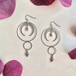 Witch Amethyst Sunburst Earrings Moon Dangle Celestial BOHO Dangle Women Fashion Statement Handmade Jewelry Gift 2022