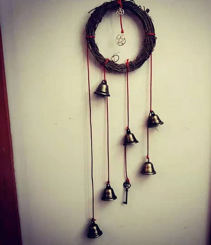 Witch Bells Magic Pentagram Pagan Door Decor Home Protection Good Luck Banish Evil Wiccan Jewelry