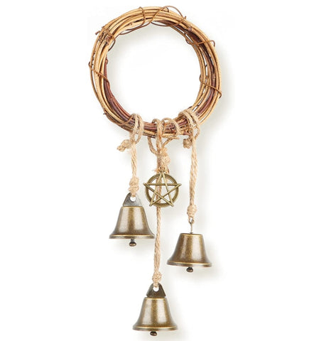Witch Bells Pentagram Magic Protection Door Hanging Pagan Banish Evil Home Gift